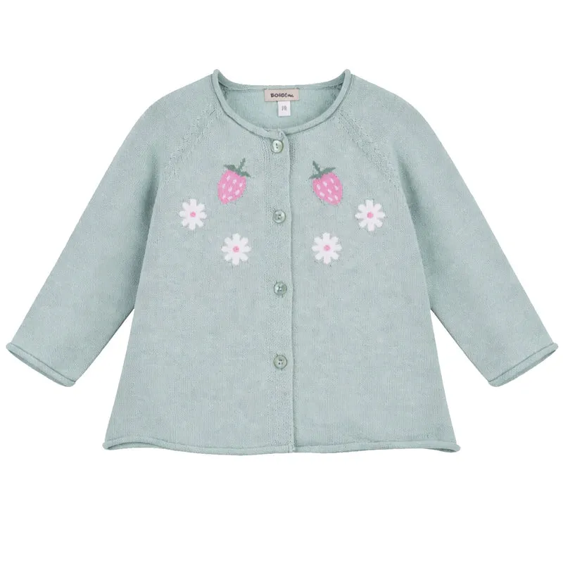 BONDI Baby Mädchen Strickjacke "Be happy" 86883 | Grün