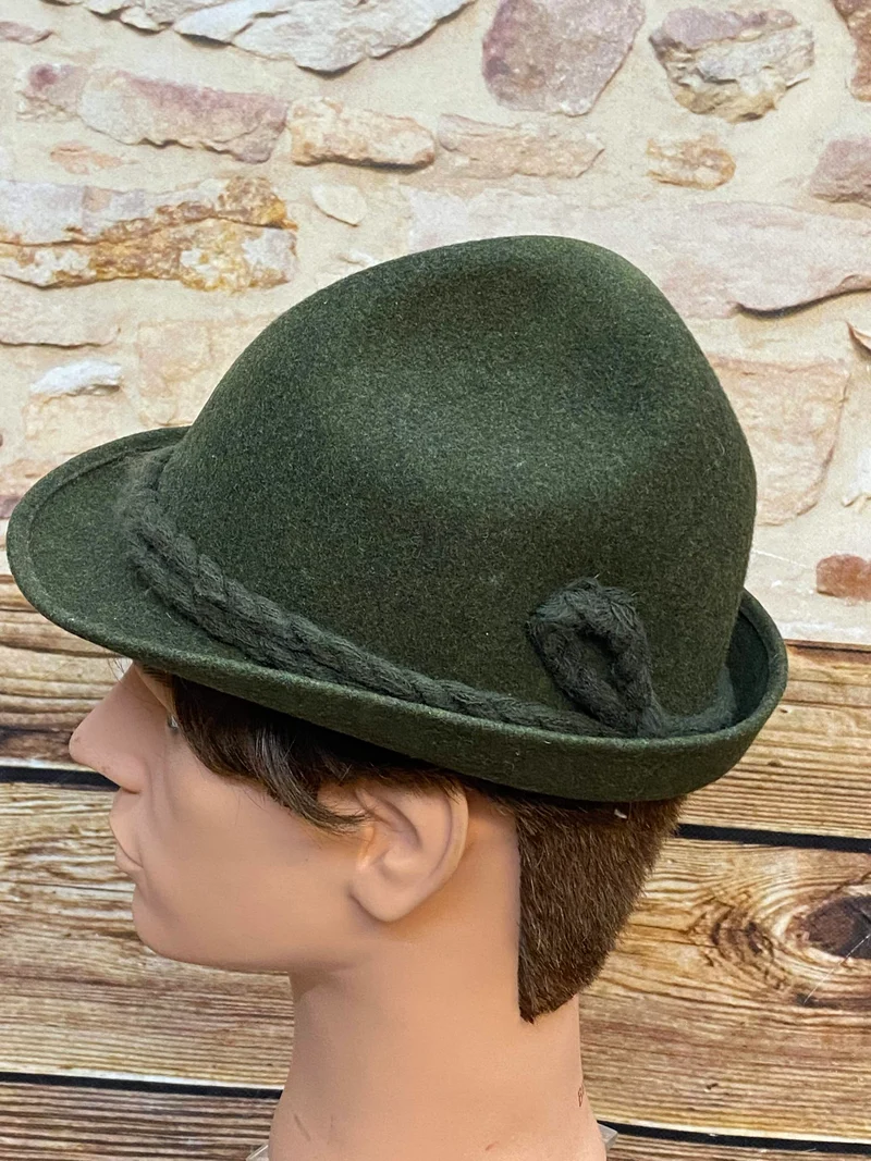 Vintage Trachtenhut grün Filz Gr. 55 – Mayser Milz Markenhut