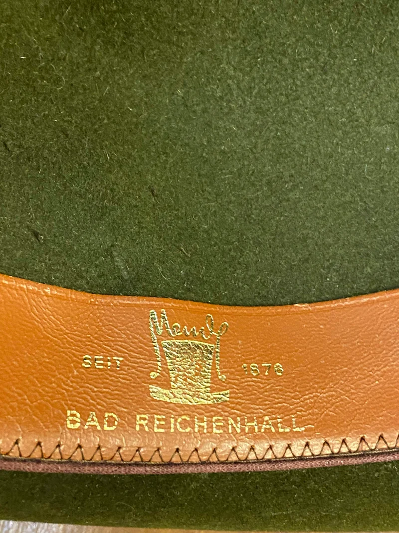 Vintage Trachtenhut grün Filz Gr. 56 – Bad Reichenhall Markenhut