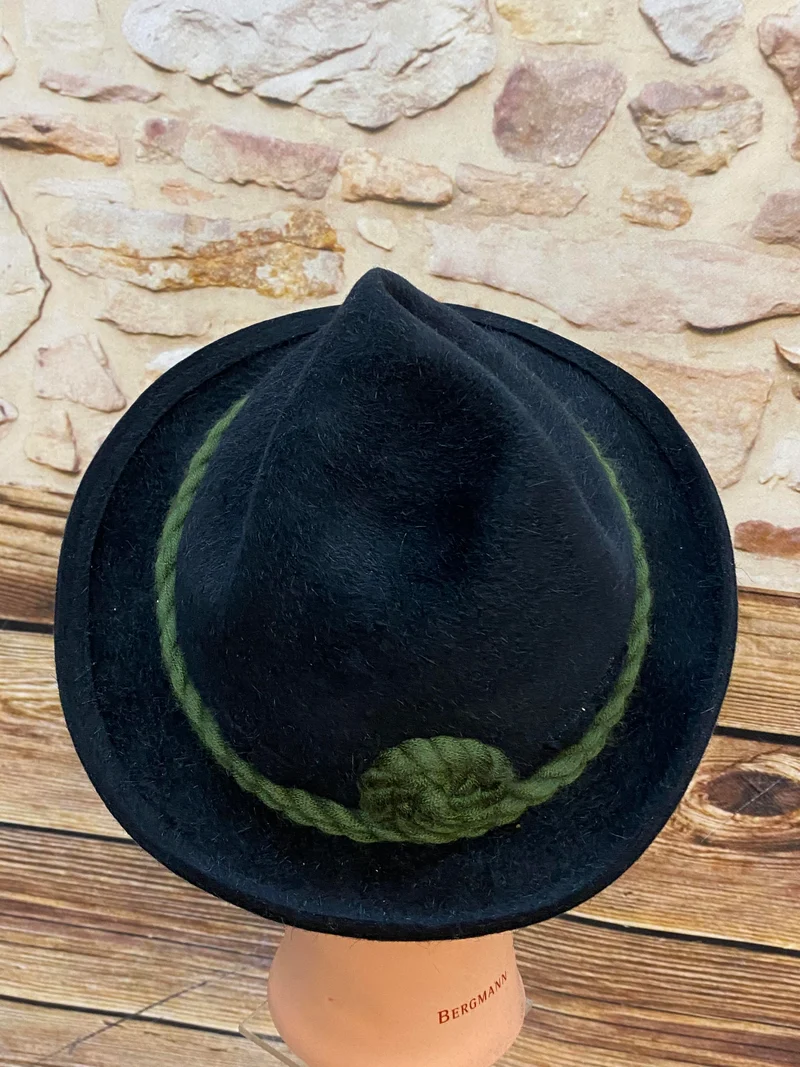 Vintage Trachtenhut schwarz Filz Gr. 57 – Original Ischler Hut Österreich