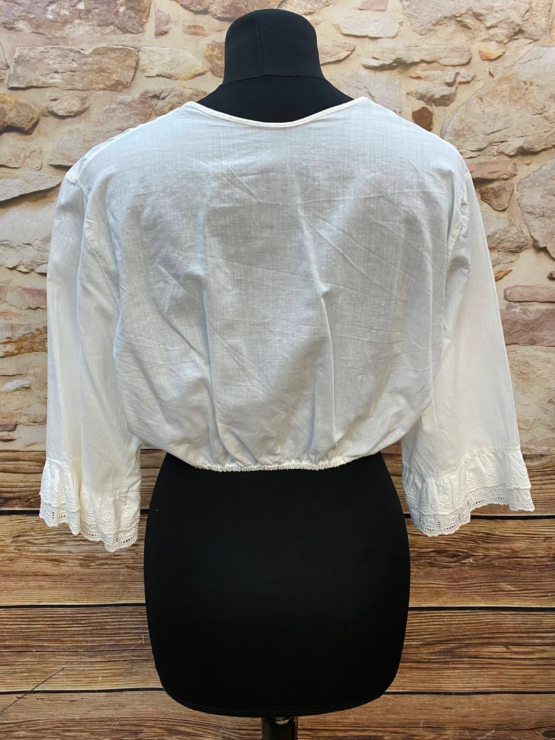 Dirndlbluse weiß - Spitze, Gr. 44