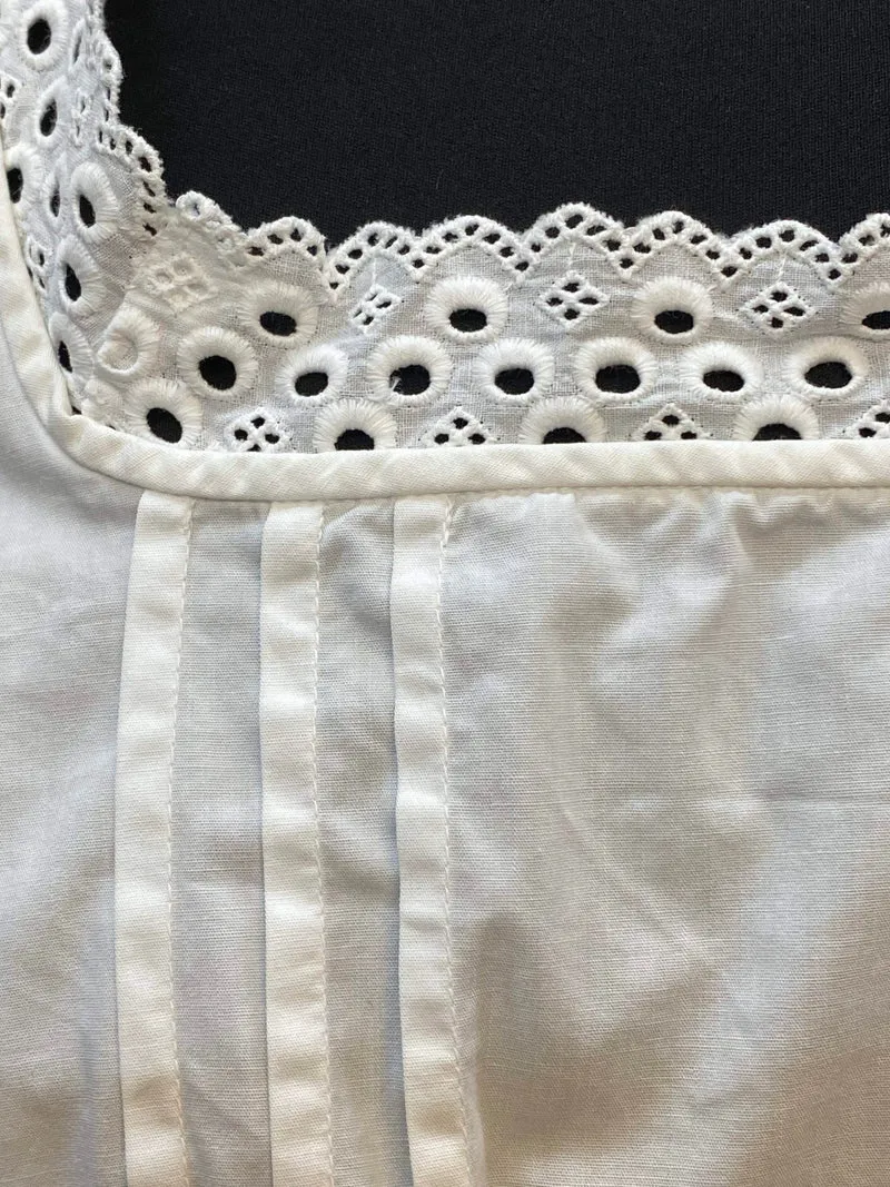 Vintage Dirndlbluse weiß - 1980er Jahre, Gr. 46