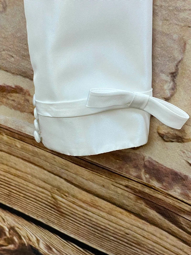 Kommunion Bolero Mädchen weiß Gr. 146 – festliche Jacke mit Zierknöpfen
