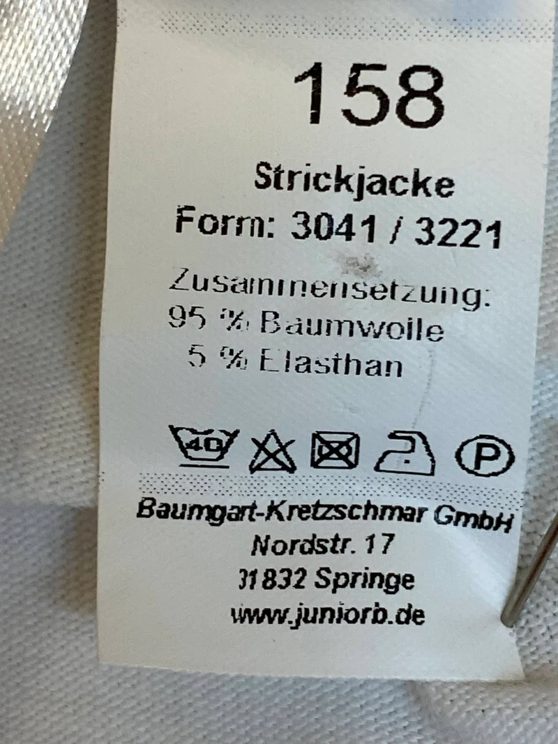 Kommunion Strickjacke Mädchen weiß Gr. 158 – kurze festliche Jacke