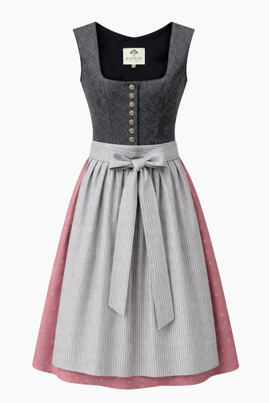 Berwin Long Dirndl 2pcs. 75cm 'Marlene' anthracite