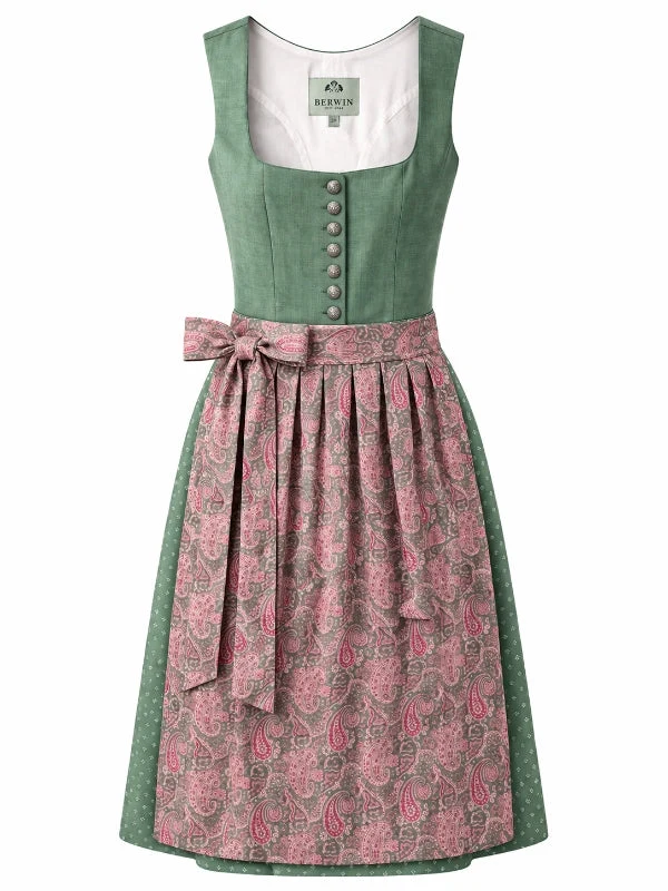 Berwin Long Dirndl 2pcs. 75cm 'Greta' sage