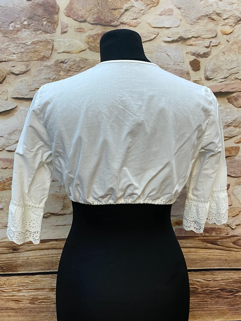 Vintage Dirndlbluse weiß - 1980er Jahre, Gr.40