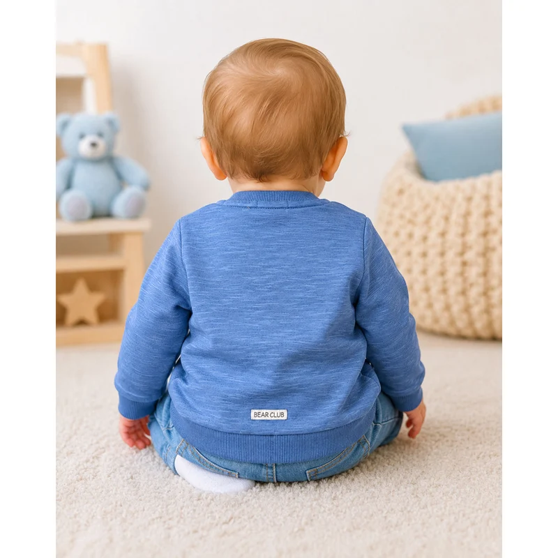 BONDI Baby Jungen Langarmshirt "Bear Club" 94030 | Blau