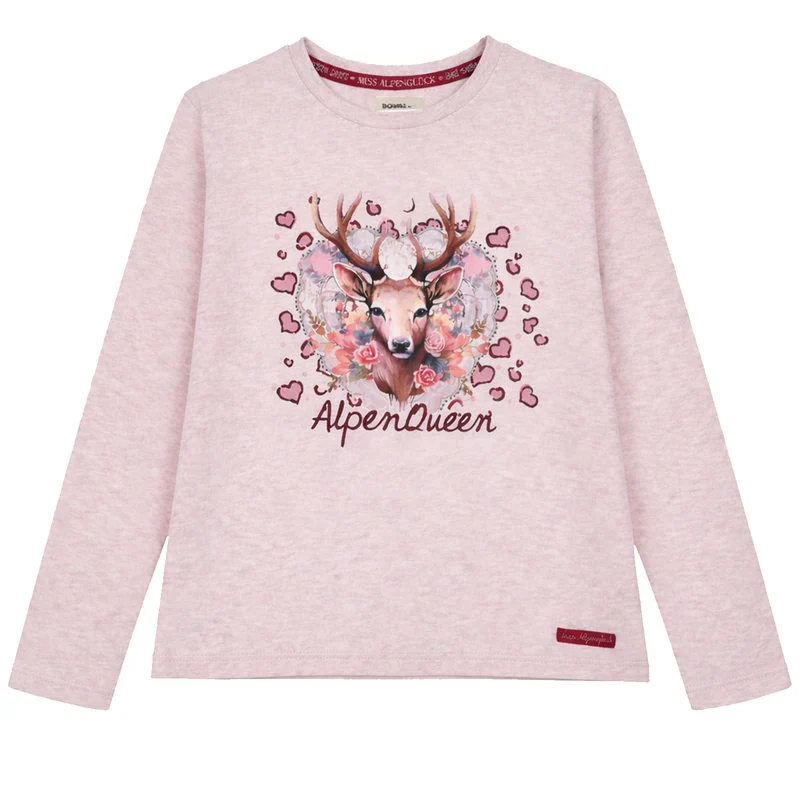 BONDI Mädchen Langarmshirt "Alpen Queen" 26101 | Purple Melange