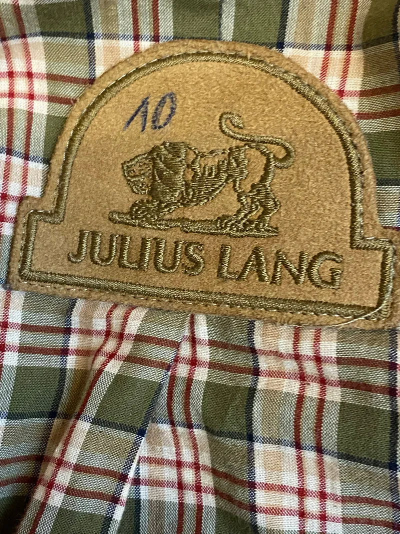 Vintage Trachten Lederjacke Herren Schwarz Braun mit Stickerei – Größe 50