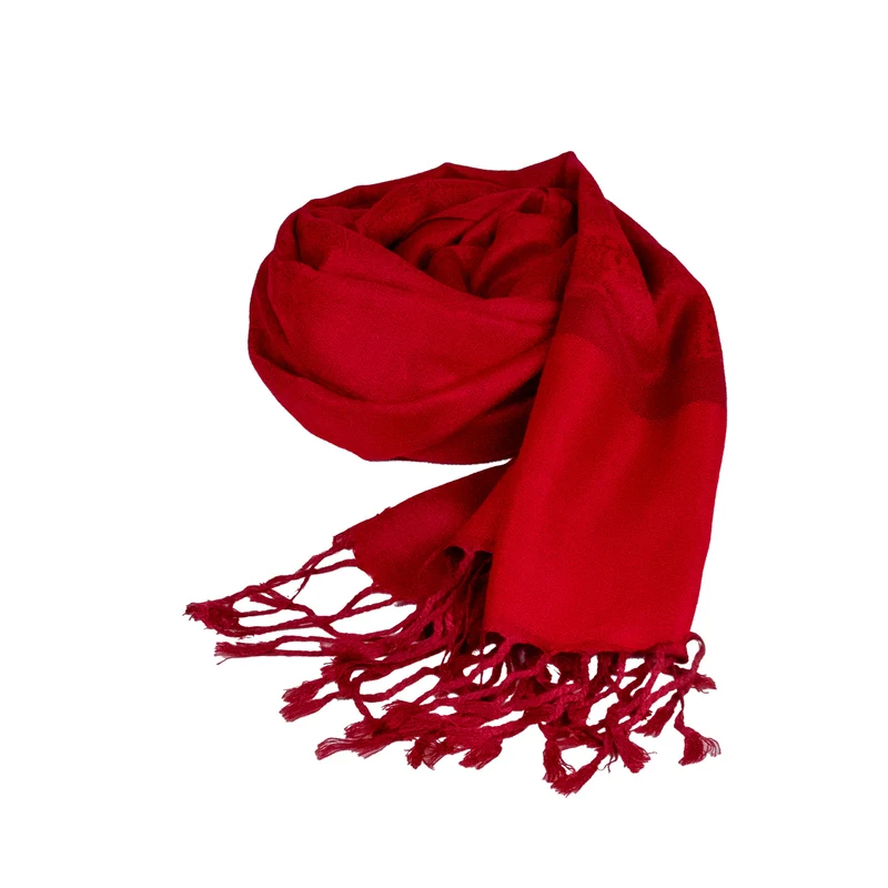 Halstuch aus Viscose - Stola Schal 185 x 70 cm | Dunkelrot