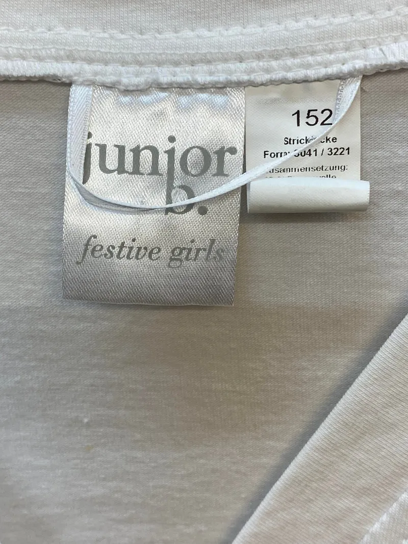 Kommunion Strickjacke Mädchen Gr. 152 weiß