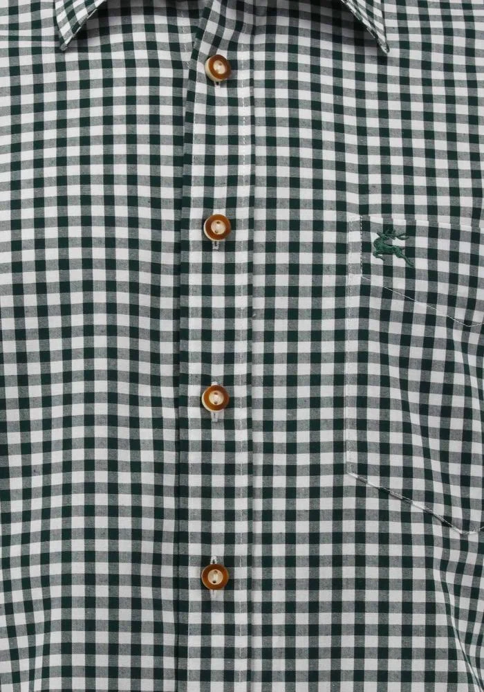 OS Trachten Men's Long Sleeve Regular Fit Shirt "Rusty" green