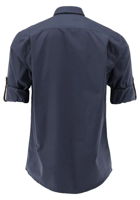 OS Trachten Men's Shirt "Wade" — Shark Collar, Navy