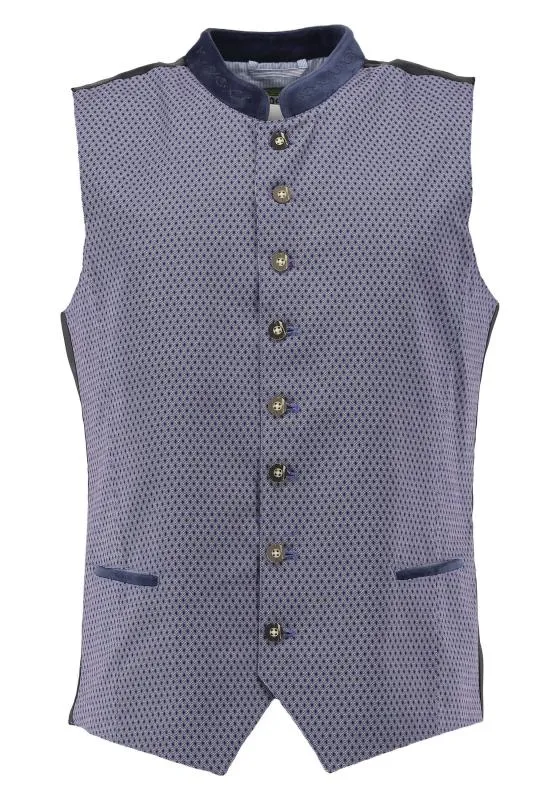 OS Trachten Men's Vest "Kelvin" blue (46-56)
