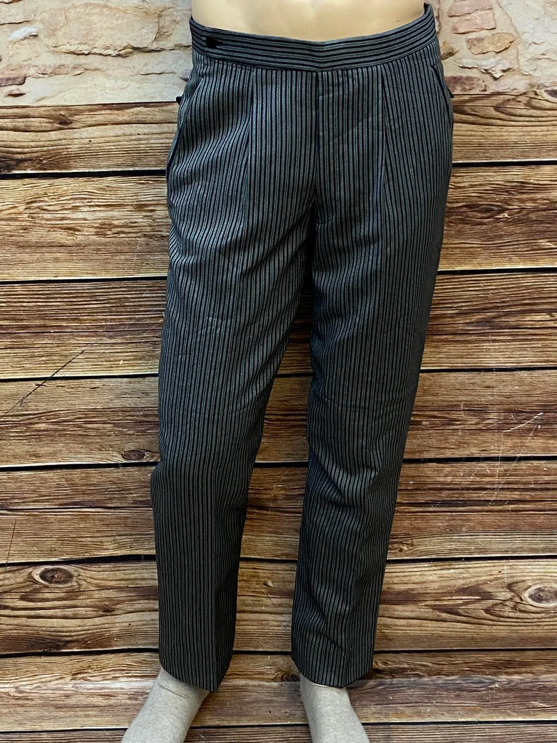 Vintage Stresemannhose Herren ca. 50 – Schwarz Grau gestreift (Maßanfertigung)
