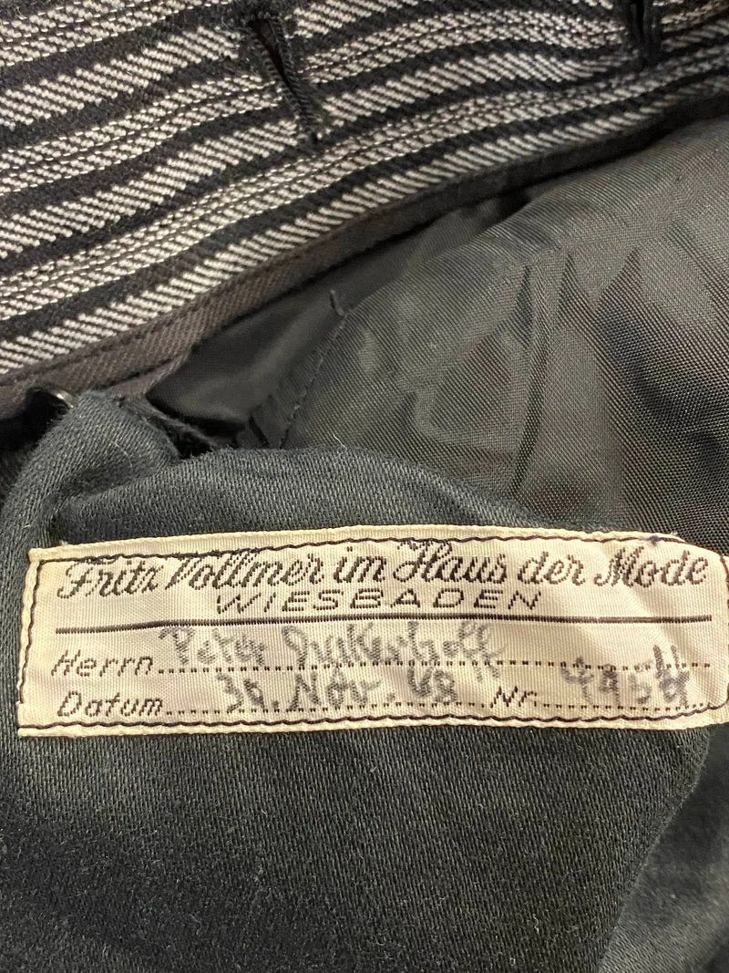 Vintage Stresemannhose Herren ca. 50 – Schwarz Grau gestreift (Maßanfertigung)