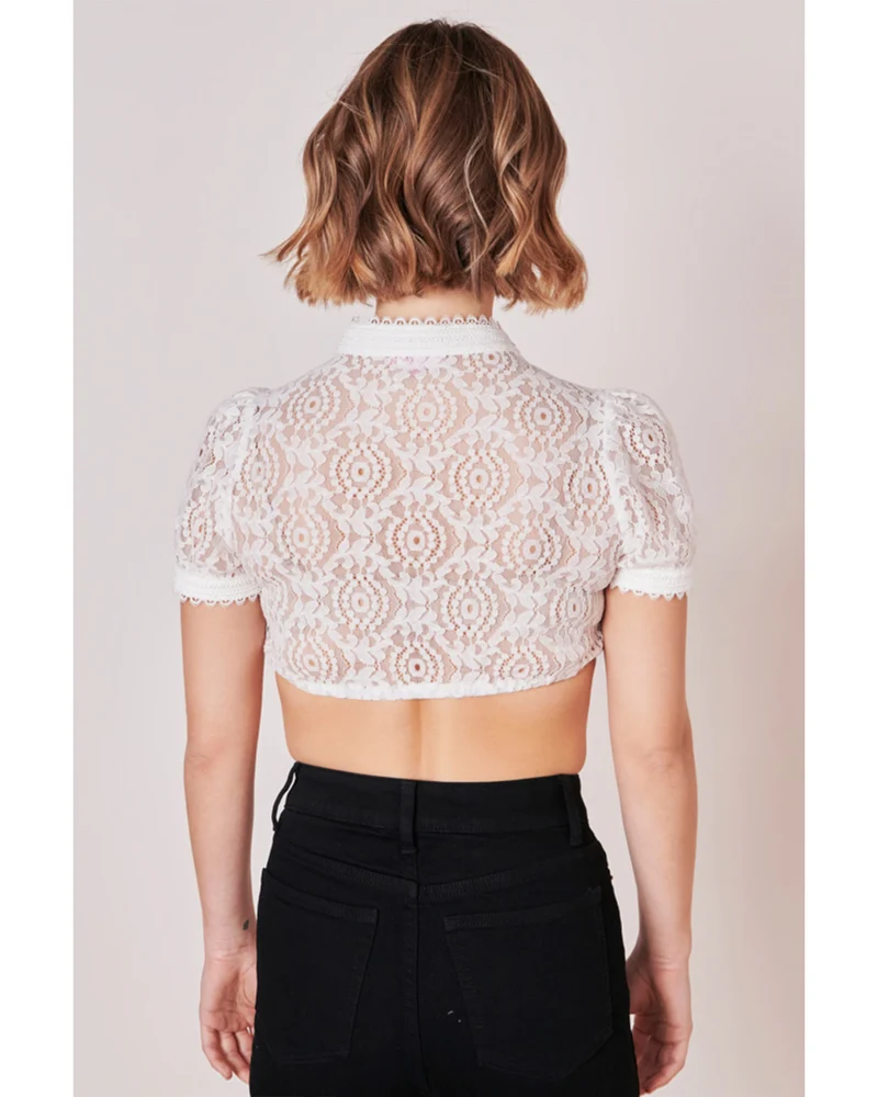 Krüger Madl Dirndlbluse "Linette" Kurzarm 311666 | Ecru