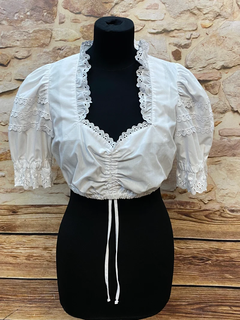 Vintage Dirndl Set Pink-Grün Gr. 42 – Bluse & Schürze