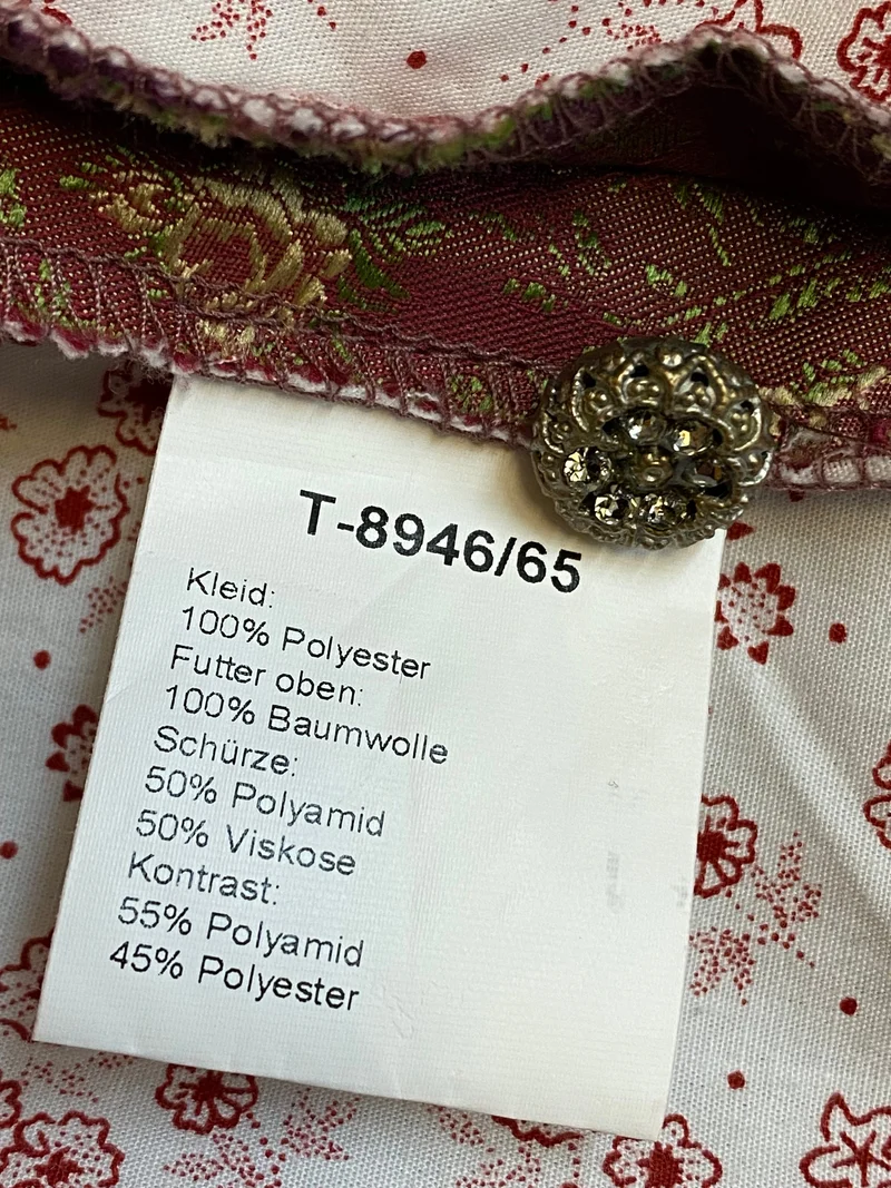 Dirndl mit Schürze und Bluse – Größe 40