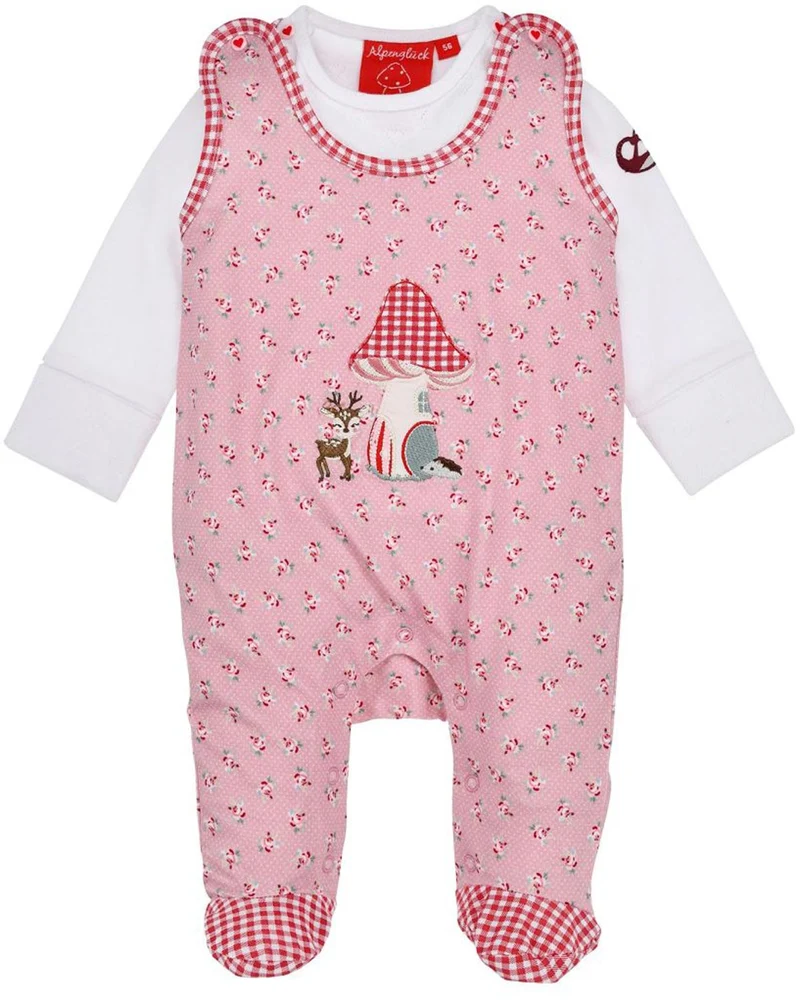 BONDI Baby Strampler Strampelanzug "Blumenallover" 86928 | Rose