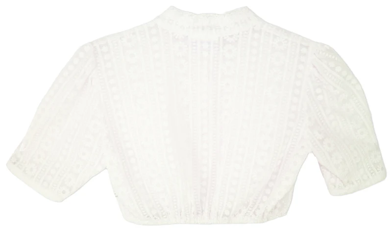 Pierre Marcel Hochgeschlossene Damen Dirndlbluse Anna mit Blümchen - Creme