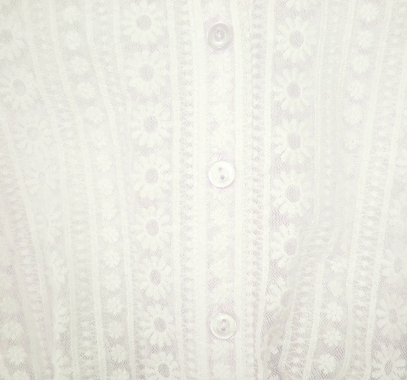 Pierre Marcel Hochgeschlossene Damen Dirndlbluse Anna mit Blümchen - Creme