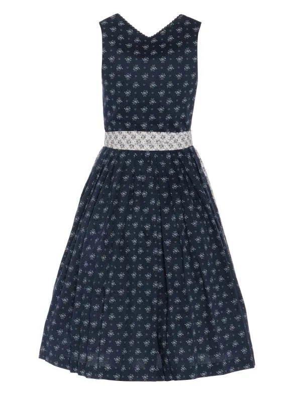 Berwin Long Dirndl 2pcs. 70cm "Bella" blue/floral