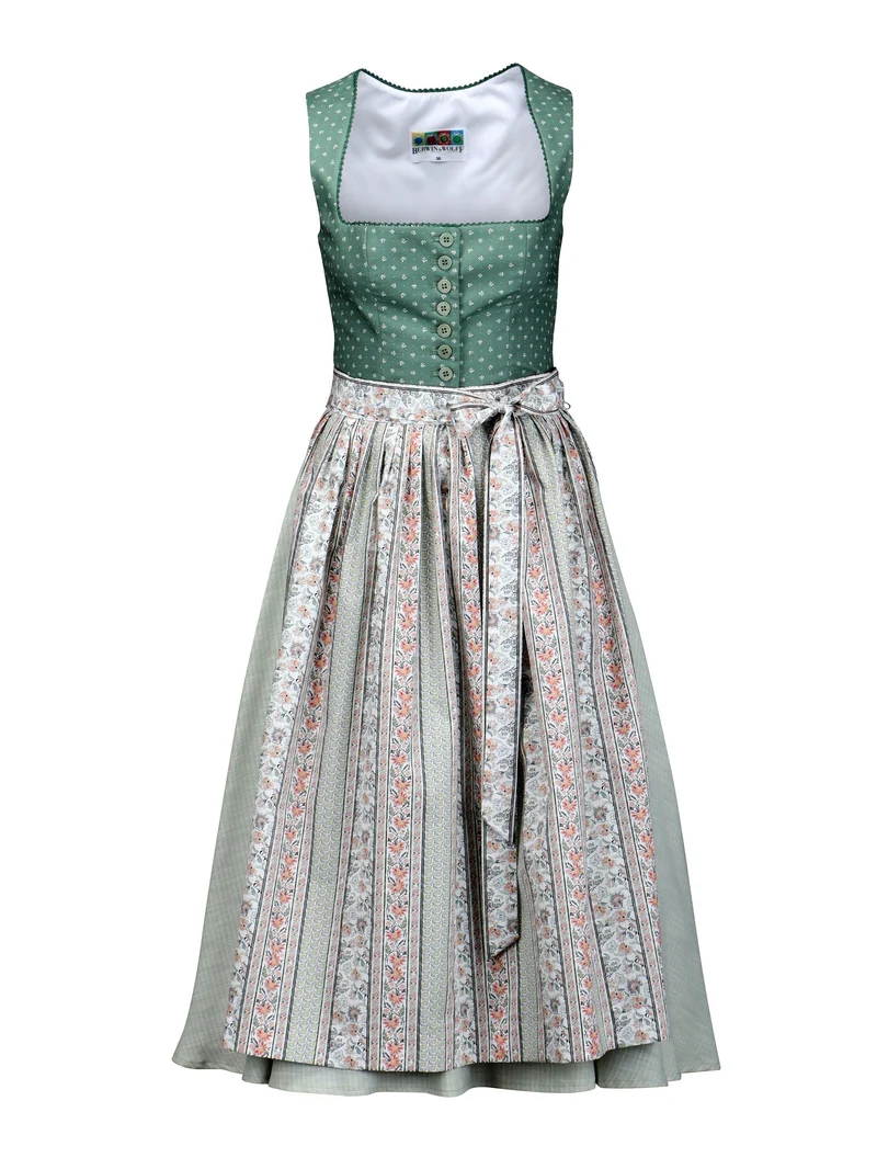 Berwin Cotton Dirndl 2pcs. 75cm "Minna" Green