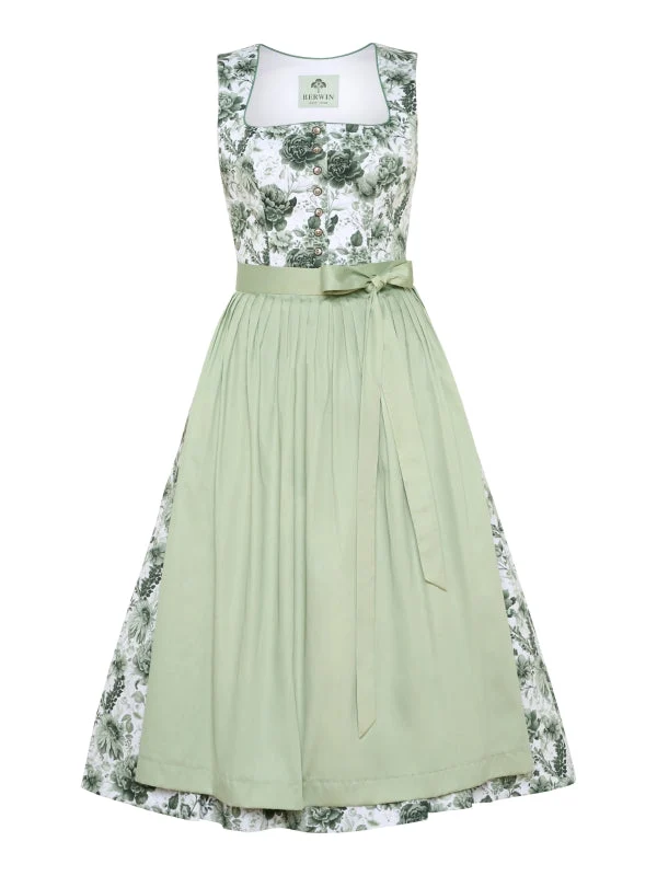 Berwin Long Dirndl 2pcs. 75cm "Blossom" green