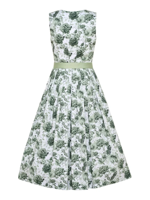 Berwin Long Dirndl 2pcs. 75cm "Blossom" green