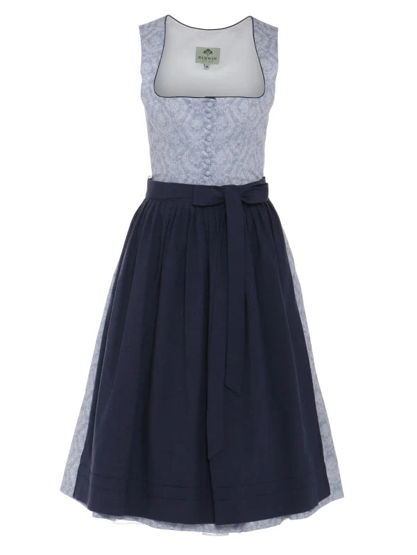 Berwin Long Dirndl 2pcs. 75cm "Christa" blue
