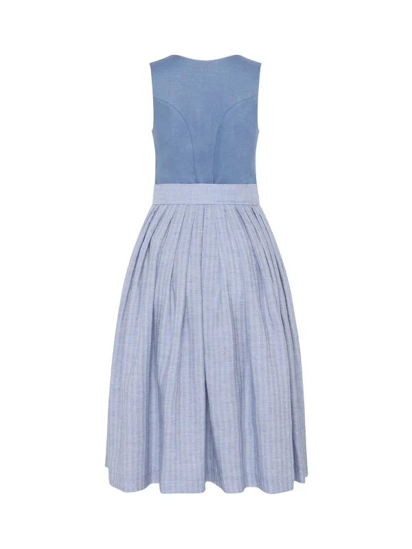 Berwin Long Dirndl 2pcs. 75cm "Hali" light blue (low stock)