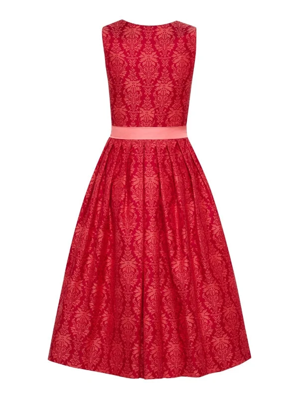 Berwin Long Dirndl 2pcs. 75cm "Cherry" red