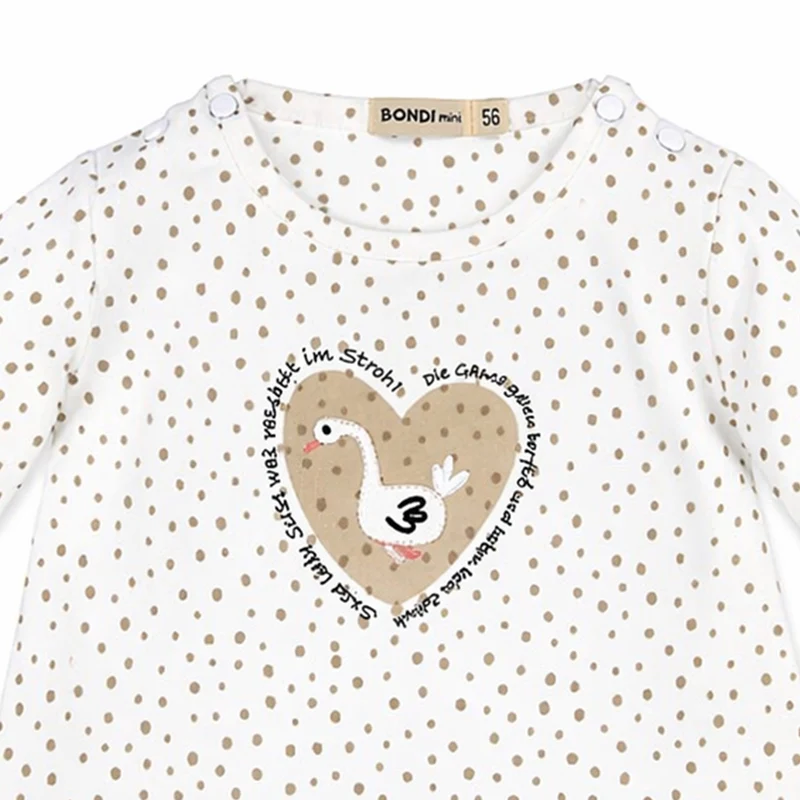 BONDI Baby Mädchen Langarmshirt "Gänschen" 93957 | dots allover