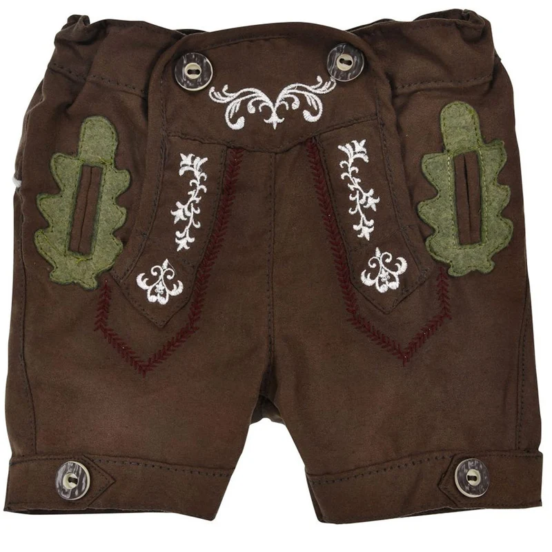 BONDI Jungen Kunstleder Shorts Hose "Lausbub" 91586 | Braun
