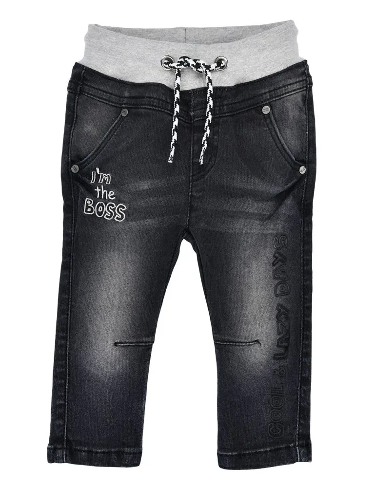BONDI Jungen Jeans "I am the Boss" 91566 | Black Denim
