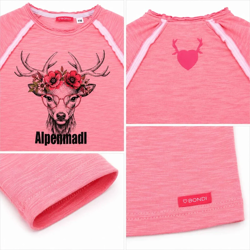 BONDI Mädchen Langarmshirt "Alpenstadl" 26088 | Rose
