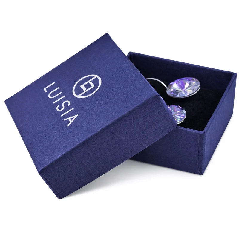 LUISIA® Ohrringe Rivoli mit Kristallen von Swarovski® - 12 mm | Matt Sky