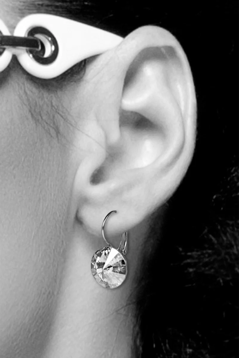 LUISIA® Ohrringe Rivoli mit Kristallen von Swarovski® 14 mm | Matt Sky