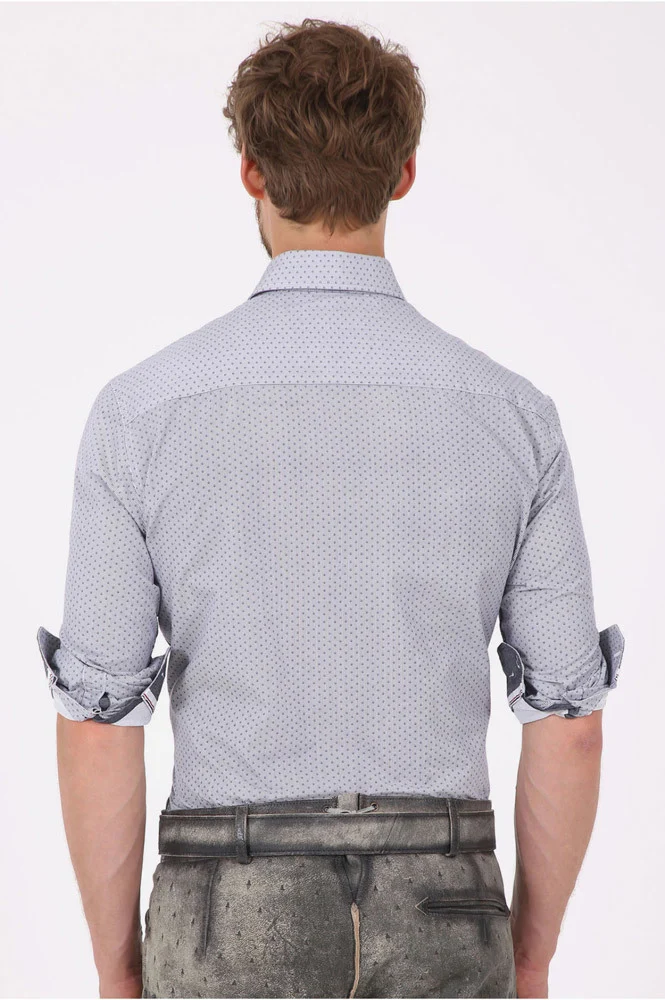 Krüger Herren Trachtenhemd "Rune" mit Hirschstickerei 901331 - Blau