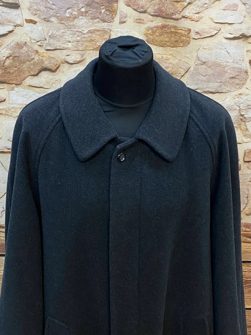 Vintage Herrenmantel Schwarz Gr. 110 – britischer 1920er-Jahre-Stil