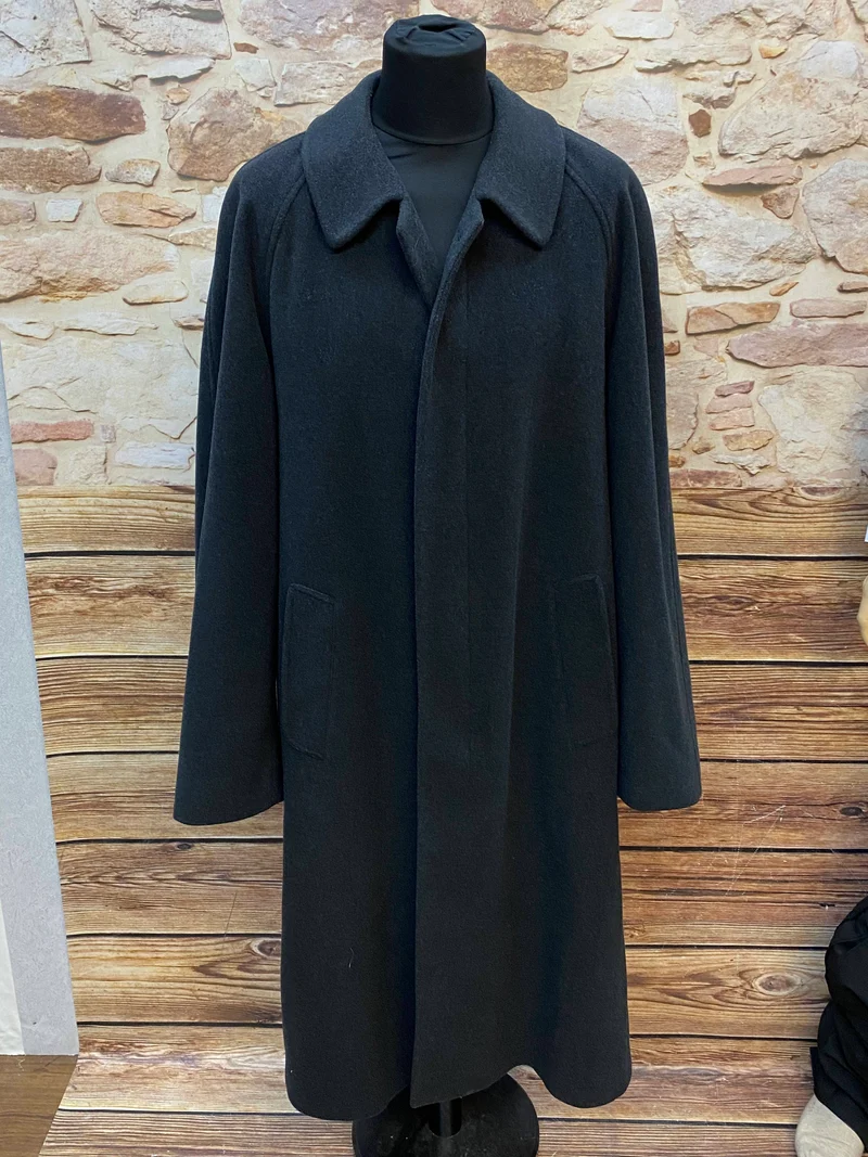 Vintage Herrenmantel Schwarz Gr. 110 – britischer 1920er-Jahre-Stil