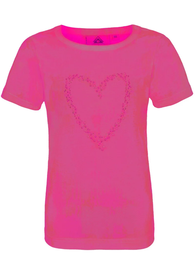 Isar-Trachten Kinder T-Shirt mit Strass Herz 52763 | Pink - Mädchen Oberteil