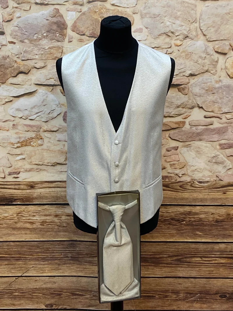 Hochzeitsweste Wilvorst elfenbein 3tlg Set Plastron Gr. 58