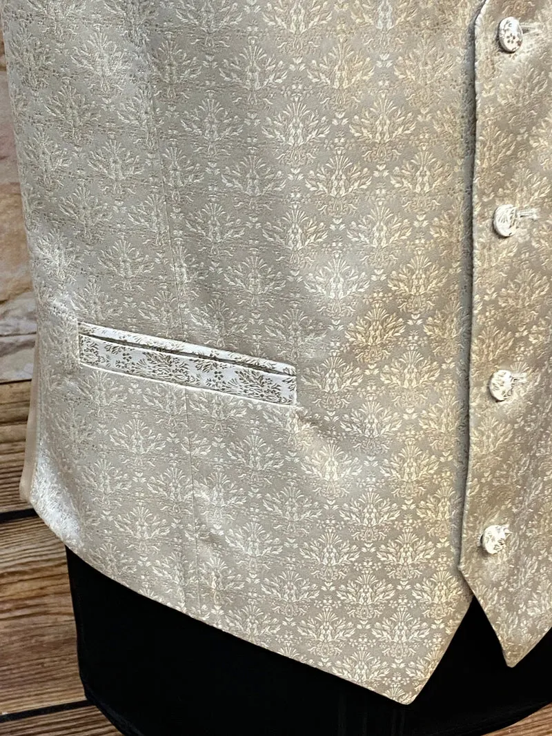 Hochzeitsweste Tziacco creme Blumenmuster Gr. 54 elegant Bräutigam