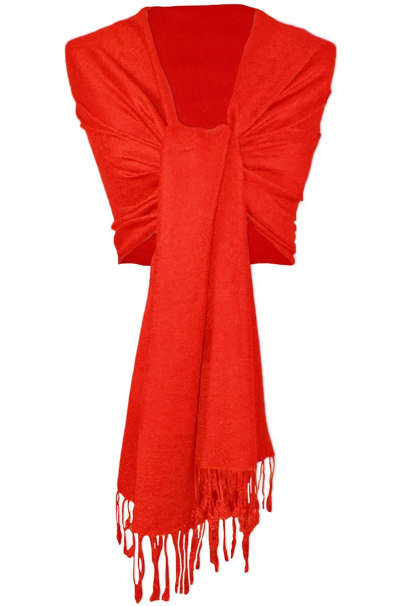 Halstuch aus Viscose - Stola Schal 185 x 70 cm | Rot
