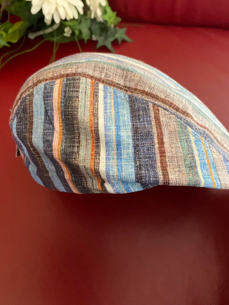 Sommer-Schiebermütze „Streifenmix“, Gr. 59 (Made in Italy)
