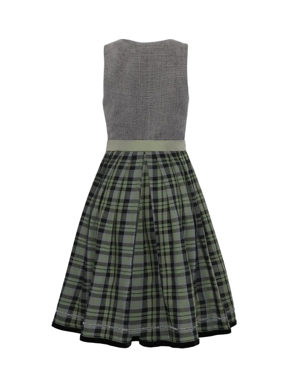 Berwin Maxi Velvet Dirndl 2pcs. 90cm "Daisy" sage/plaid