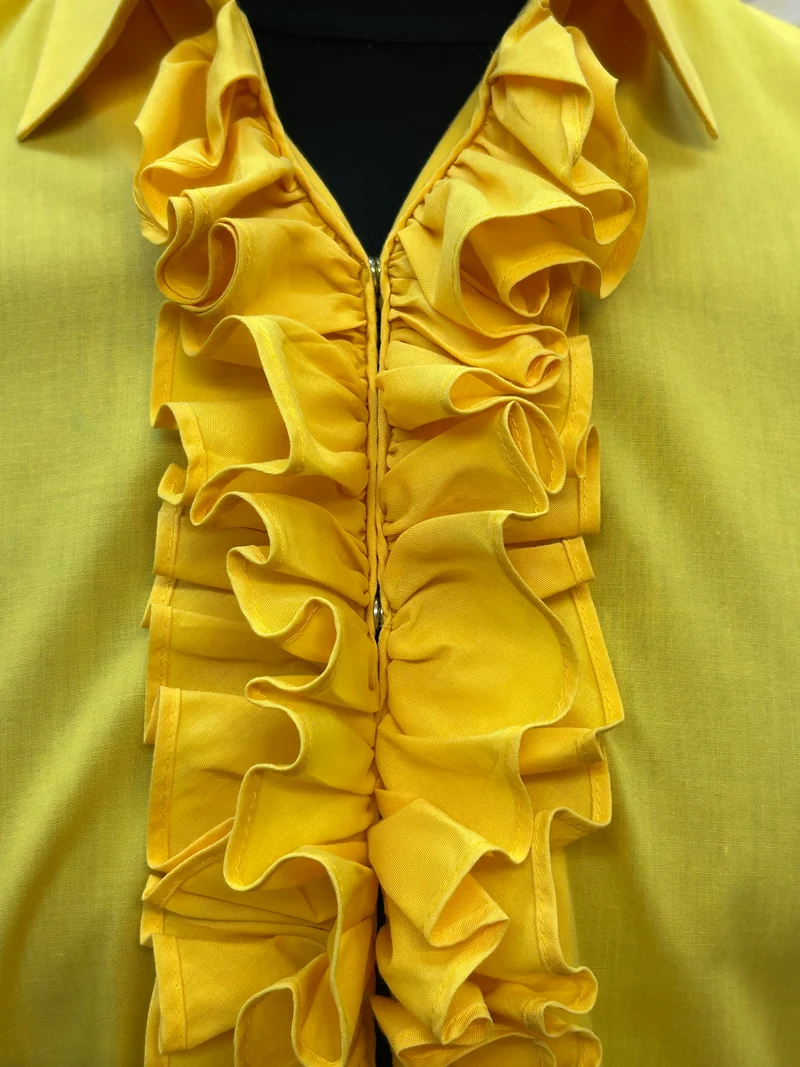 Rüschenhemd Vintage gelb – Gr. 37